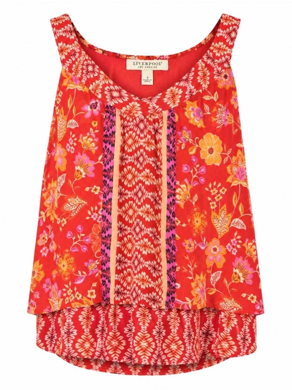 Liverpool Floral Layered Tank Blouse NWT Small